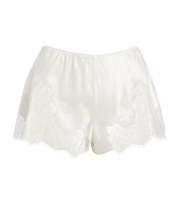 Silk Lace-Trim Baccarat Shorts
