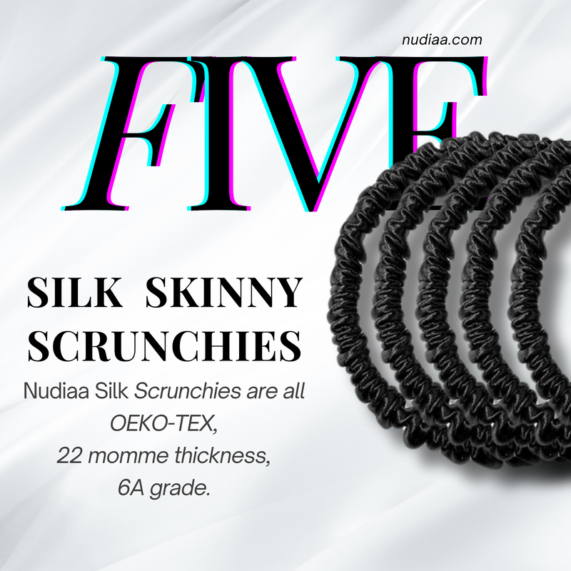 Nudiaa Silk Skinny Scrunchy - Elevate Your Hairstyle with Our Luxurious and Gentle Hair Accessory for Ultimate Comfort and Style. Shop Now for Premium Quality.